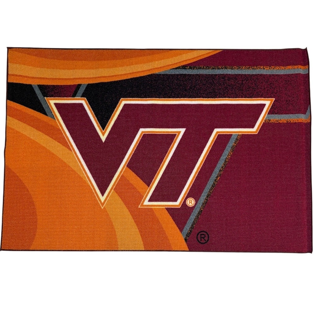 Northwest NCAA Virginia Tech Hokies Rug 39x59 Maroon Orange Fan Cave Decor Mat